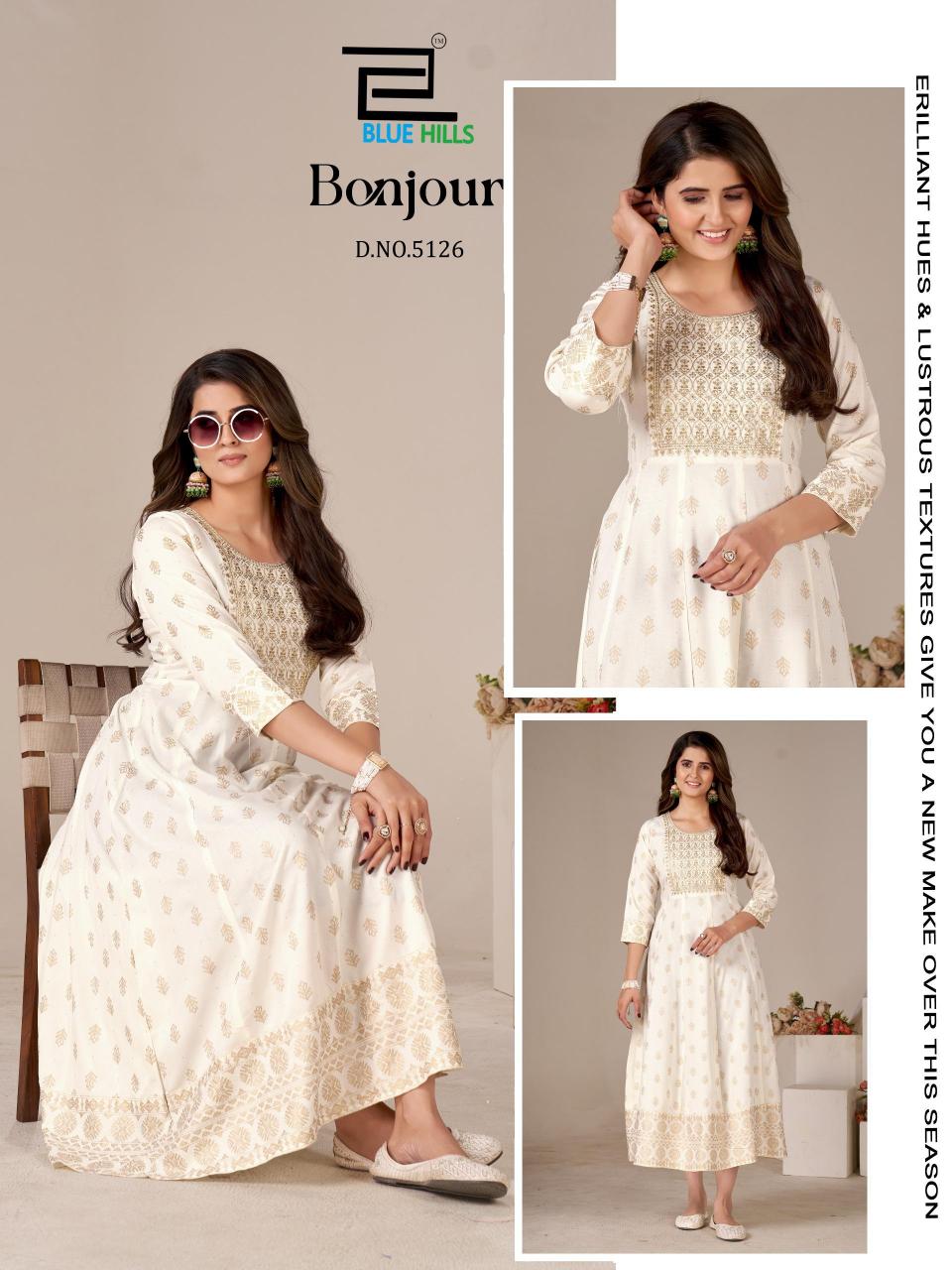 Blue Hills Bonjour catalog anarkali kurtis wholesale
