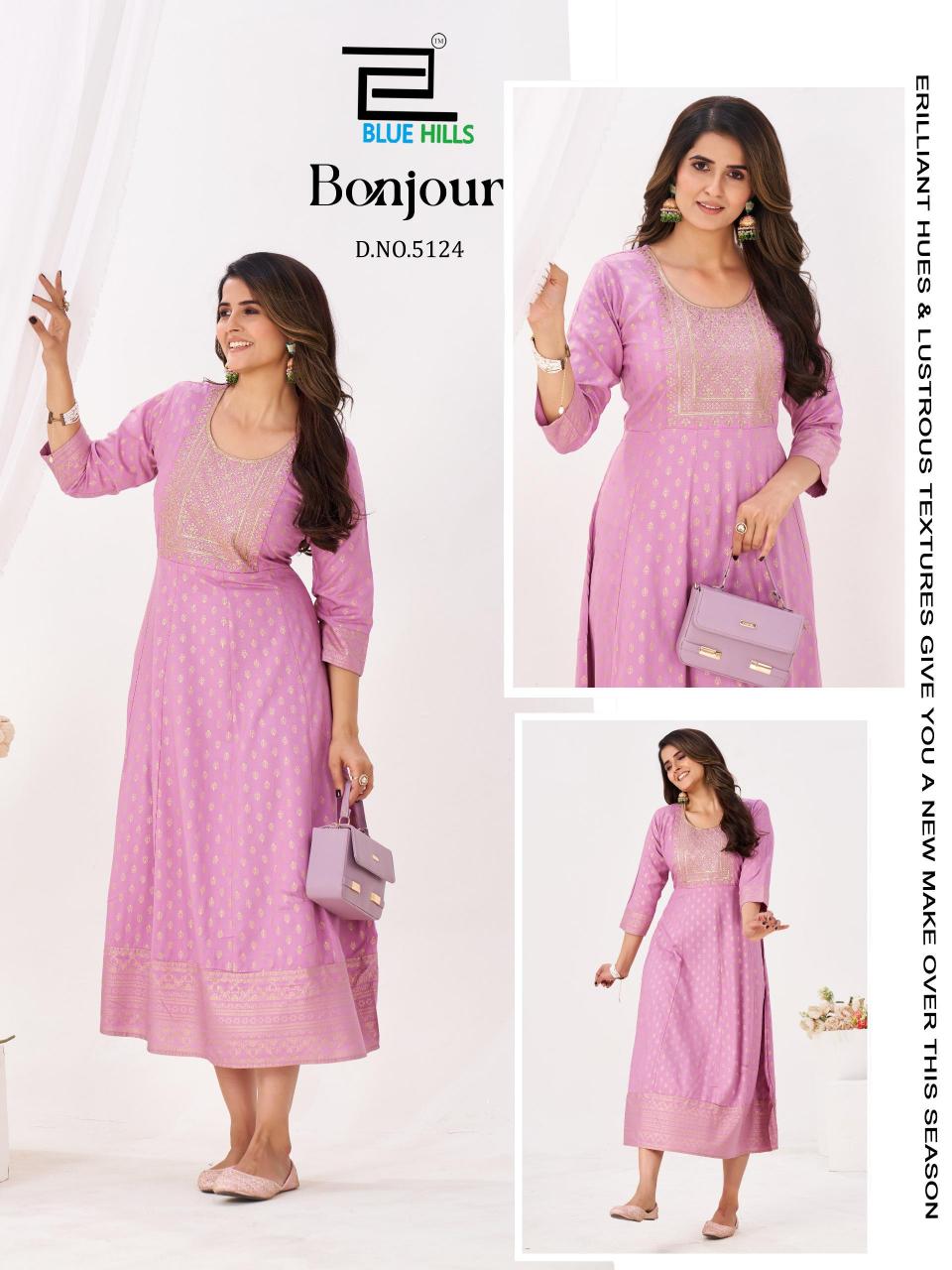 Blue Hills Bonjour catalog anarkali kurtis wholesale