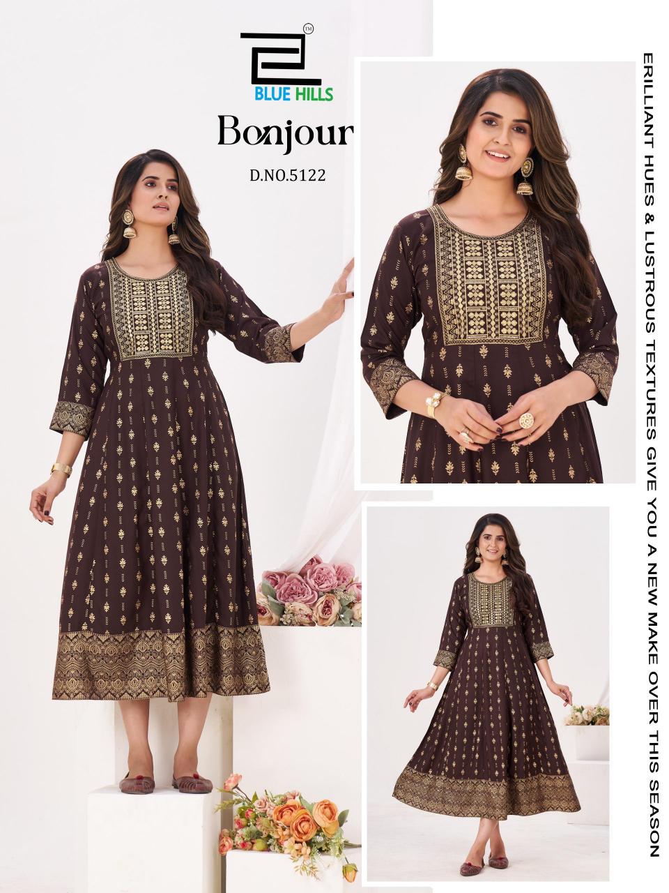 Blue Hills Bonjour catalog anarkali kurtis wholesale