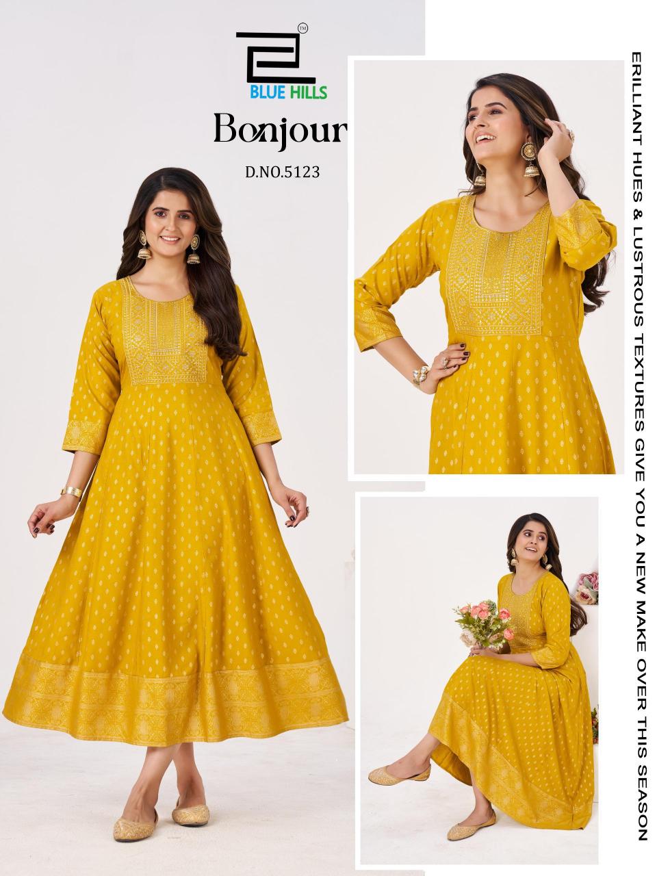 Blue Hills Bonjour catalog anarkali kurtis wholesale