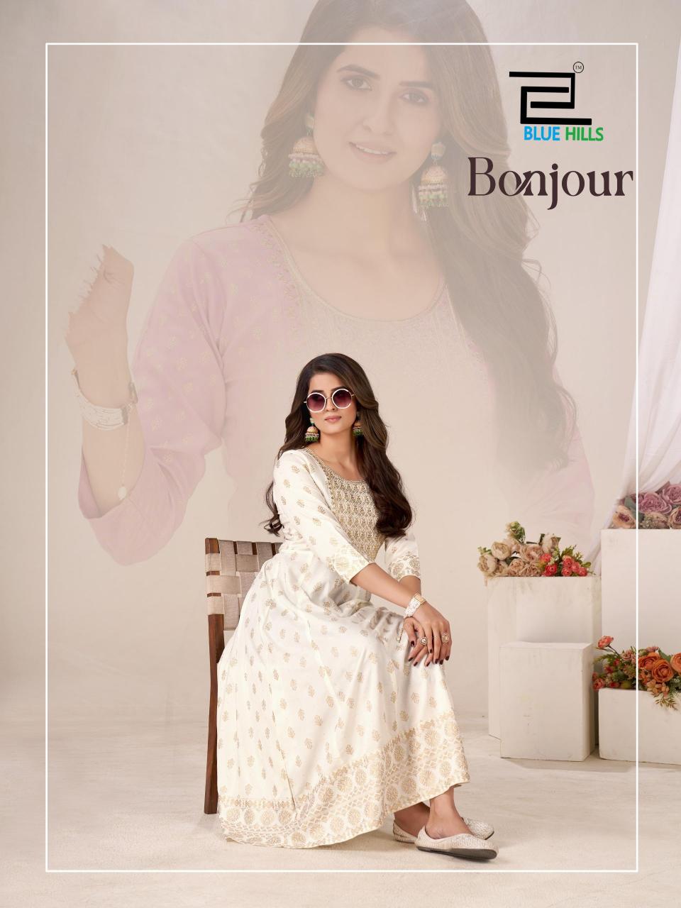 Blue Hills Bonjour catalog anarkali kurtis wholesale