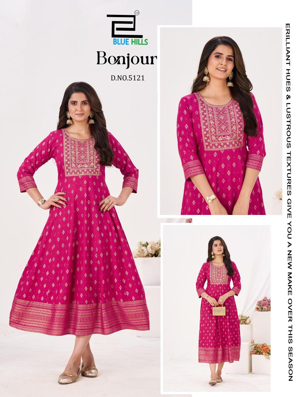 Blue Hills Bonjour catalog anarkali kurtis wholesale