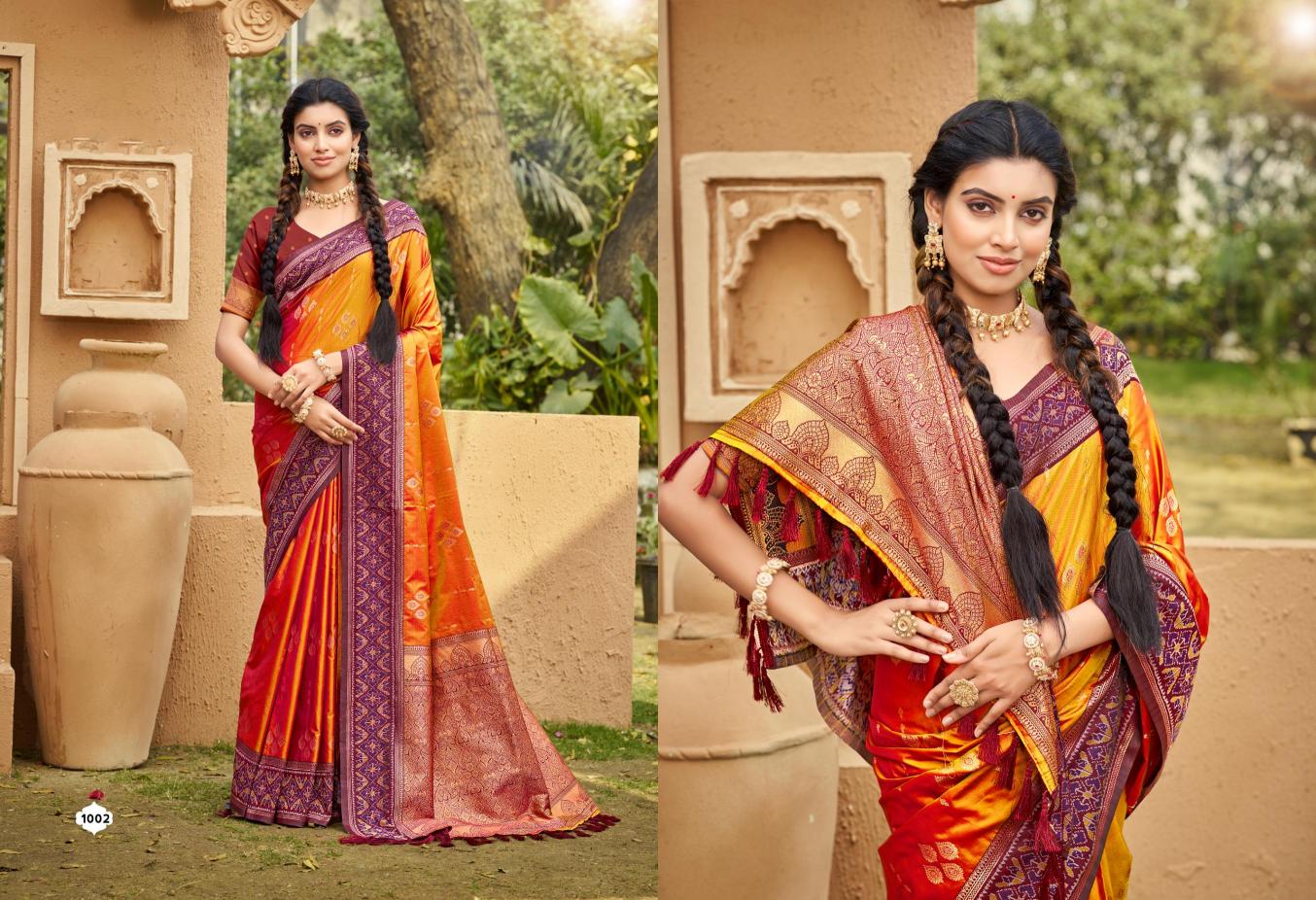 Bunawat - Classical Silk Sangam Prints SOFT SILK Woven Work Traditional Saree