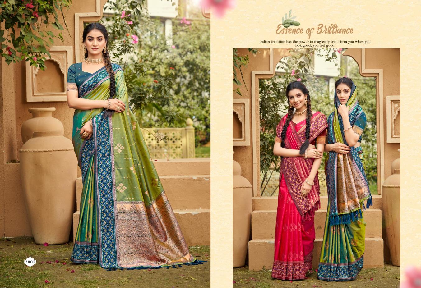 Bunawat - Classical Silk Sangam Prints SOFT SILK Woven Work Traditional Saree
