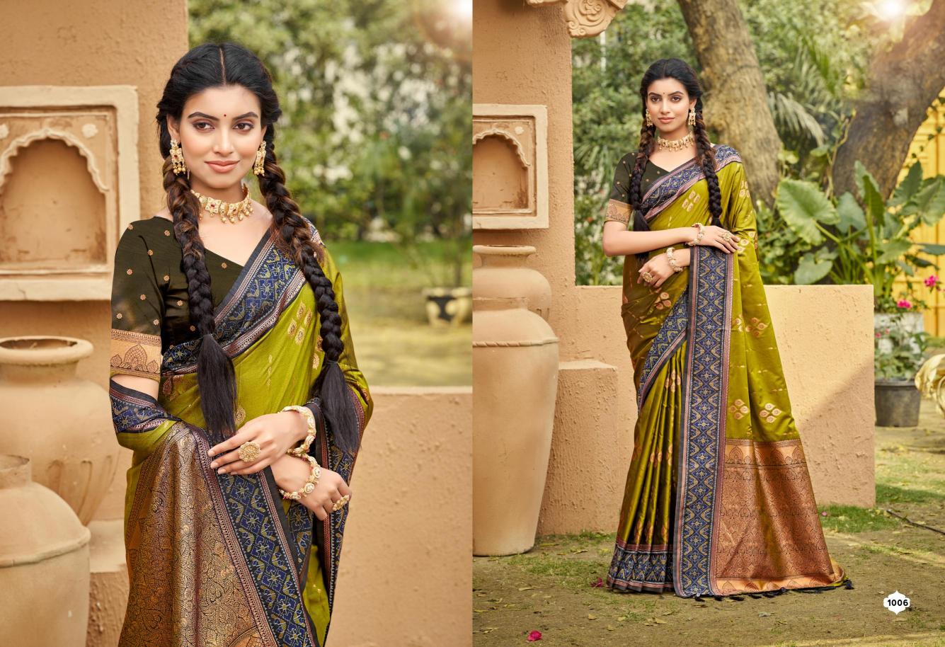 Bunawat - Classical Silk Sangam Prints SOFT SILK Woven Work Traditional Saree