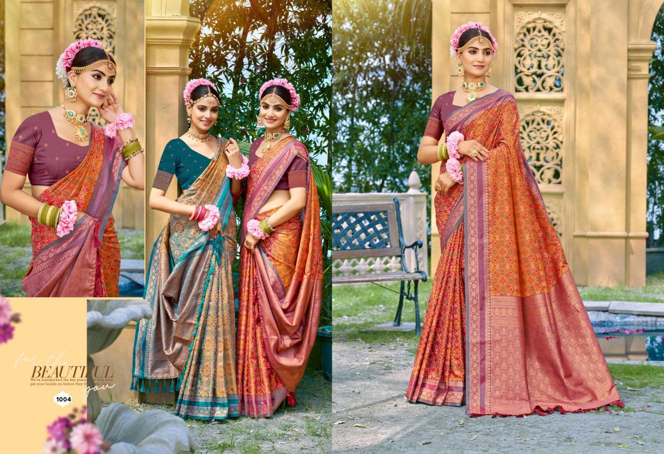 Bunawat - Kantha silk Sangam Prints SOFT SILK Woven Work Traditional Saree