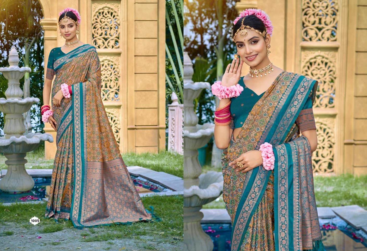 Bunawat - Kantha silk Sangam Prints SOFT SILK Woven Work Traditional Saree