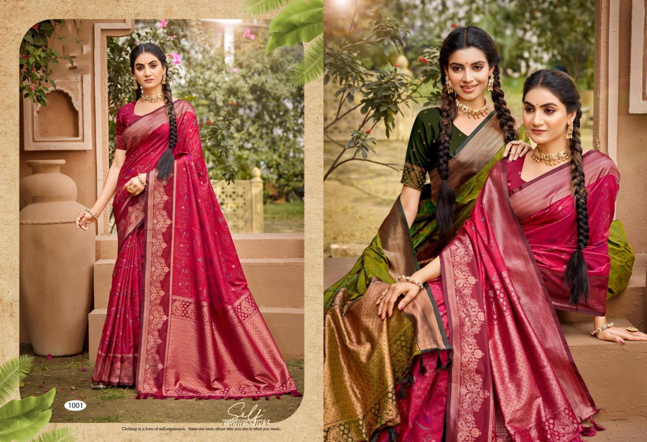 Bunawat - Korvai Silk Sangam Prints SOFT SILK Woven Work Traditional Saree