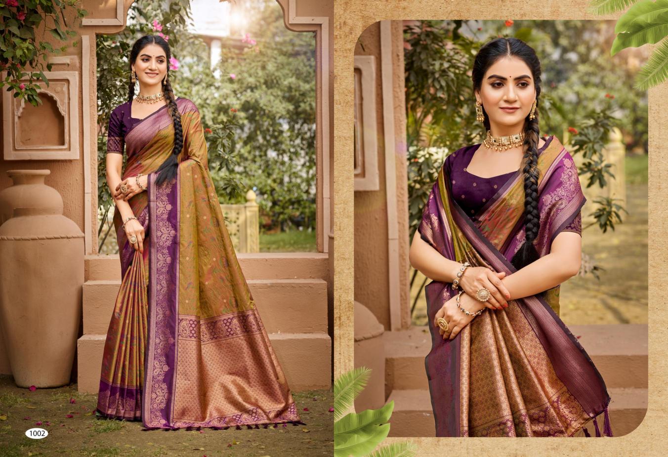 Bunawat - Korvai Silk Sangam Prints SOFT SILK Woven Work Traditional Saree