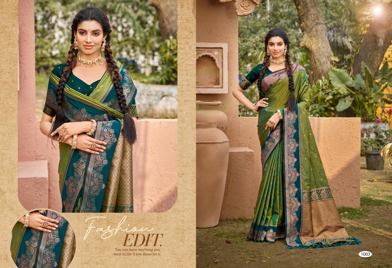 Bunawat - Korvai Silk Sangam Prints SOFT SILK Woven Work Traditional Saree