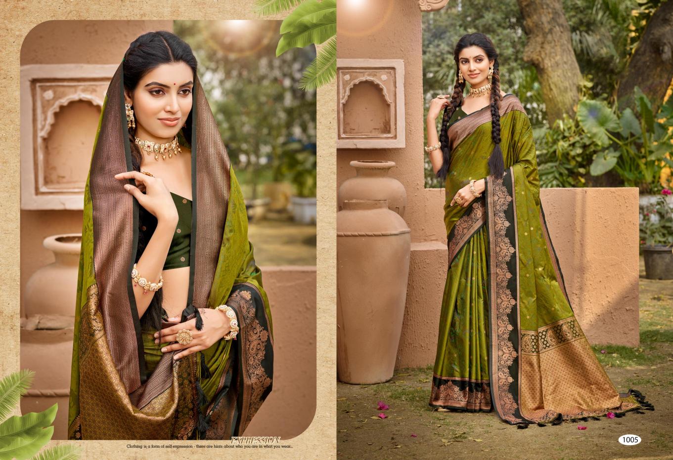Bunawat - Korvai Silk Sangam Prints SOFT SILK Woven Work Traditional Saree