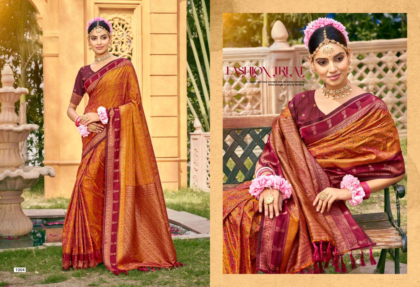 Bunawat - Lazrre Silk Sangam Prints SOFT SILK Woven Work Traditional Saree