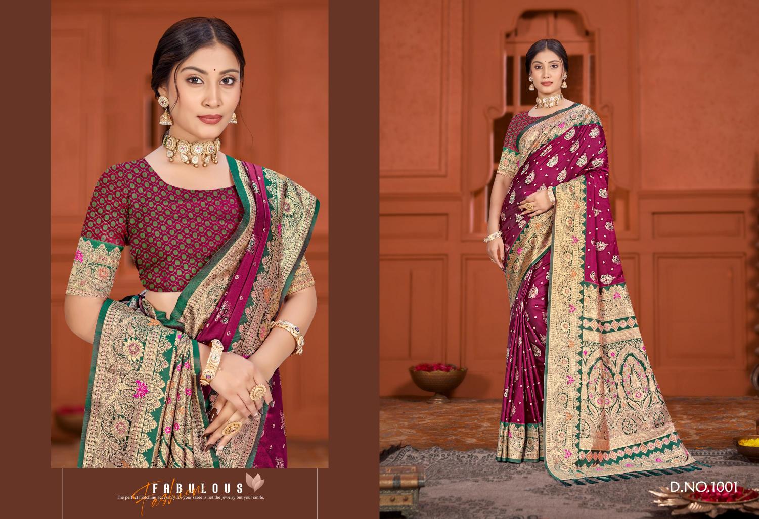 Bunawat - Plazma Satan 07 Sangam Prints SATIN SILK Woven Work Traditional Saree