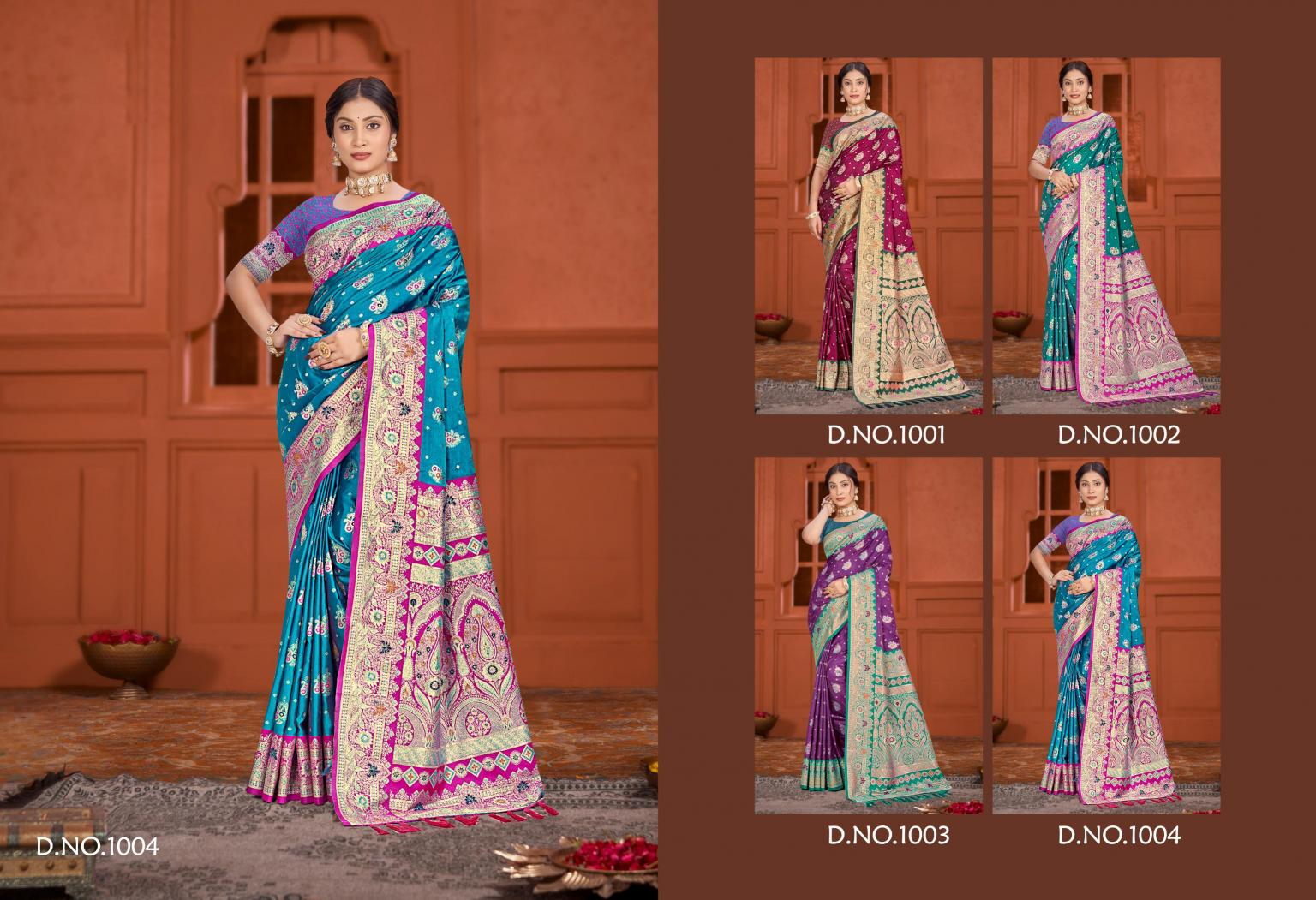 Bunawat - Plazma Satan 07 Sangam Prints SATIN SILK Woven Work Traditional Saree