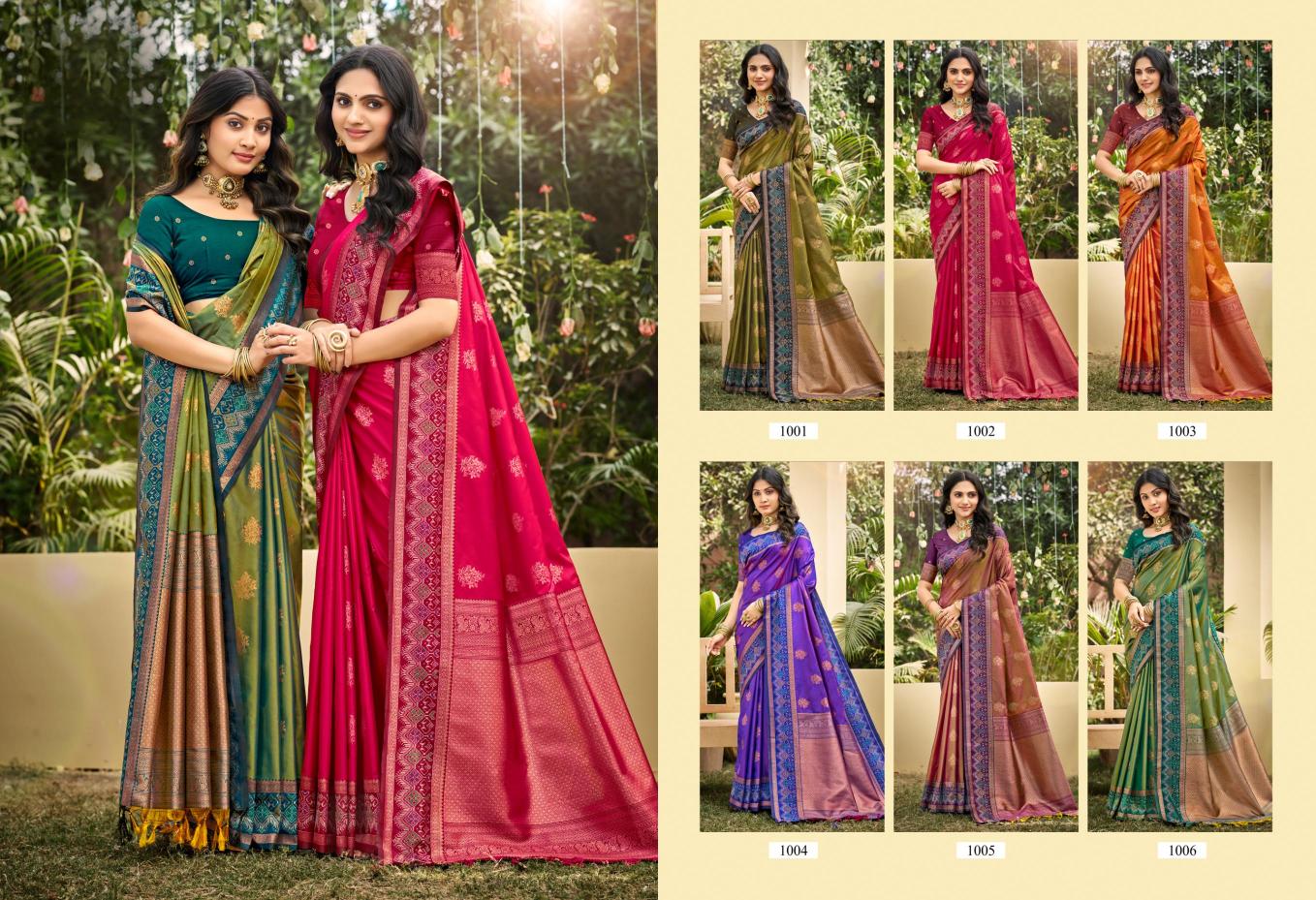 Bunawat - Reshmi Silk Sangam Prints SOFT SILK Woven Work Traditional Saree