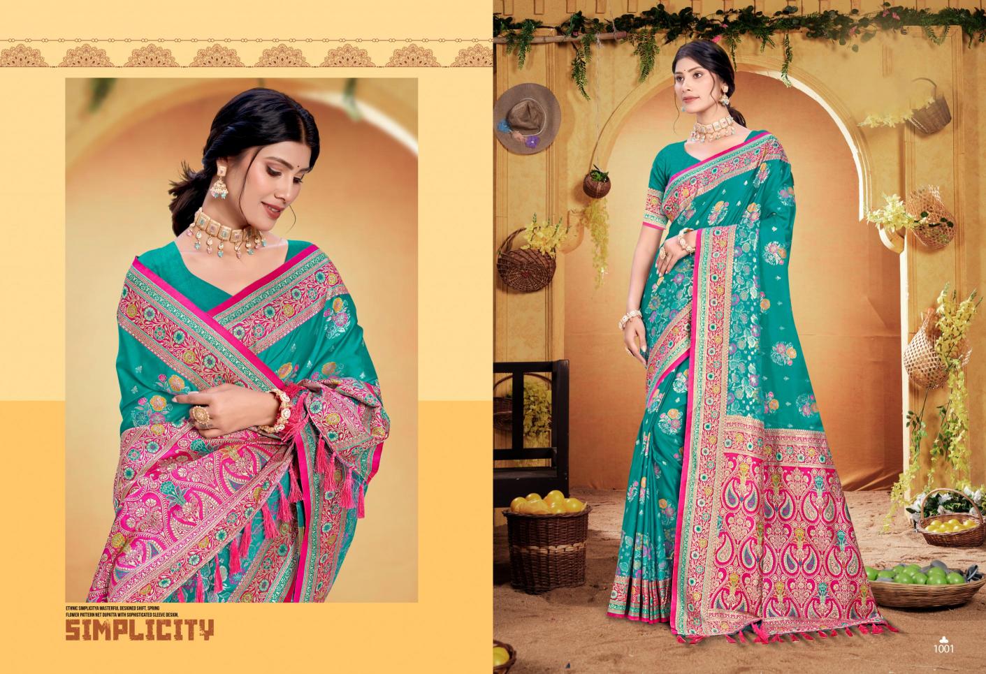 Bunawat - Surmai Satan 03 Sangam Prints Satin Silk Woven Work Traditional Saree