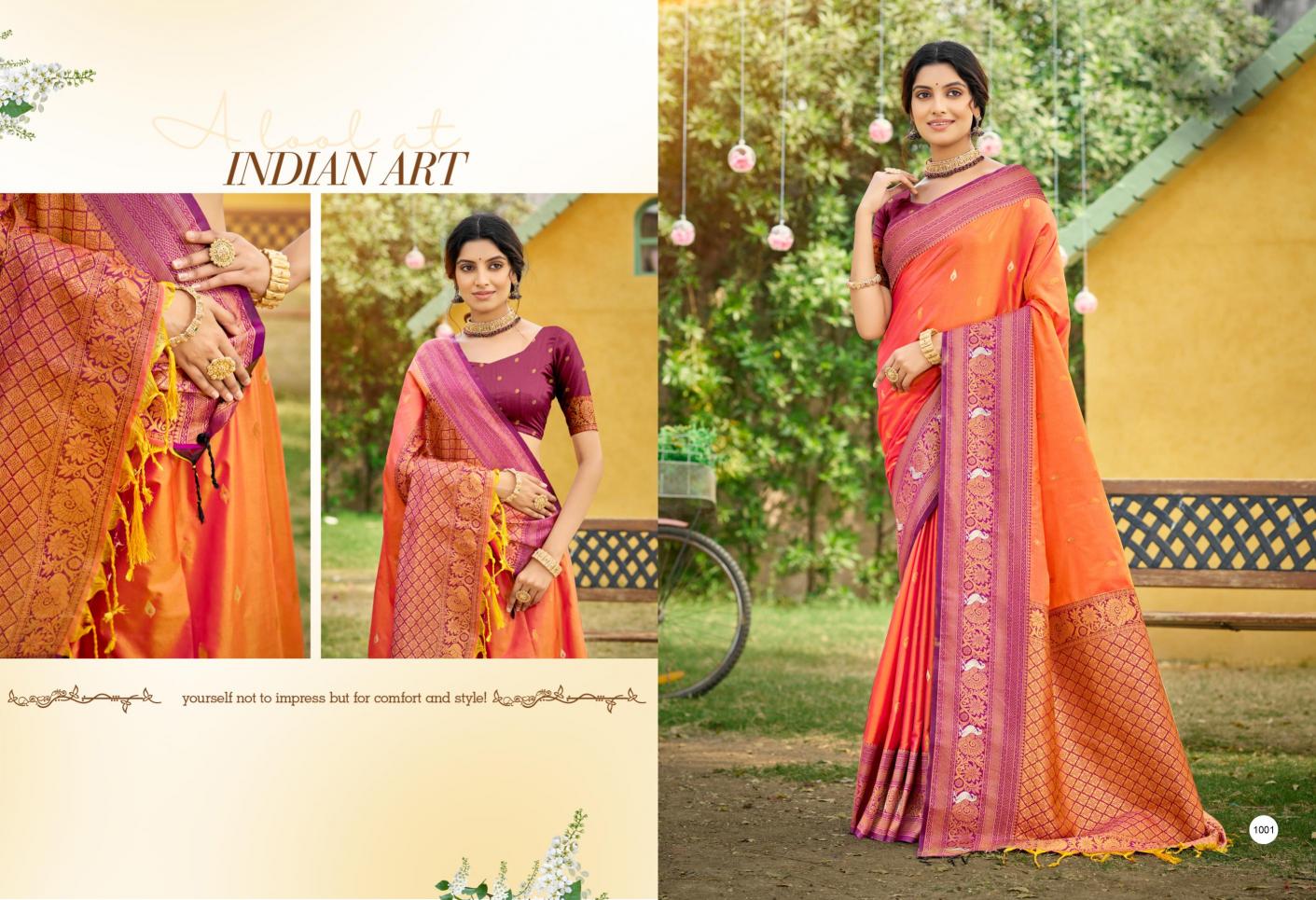 Bunawat - Tanishka Silk Sangam Prints SOFT SILK Woven Work Traditional Saree