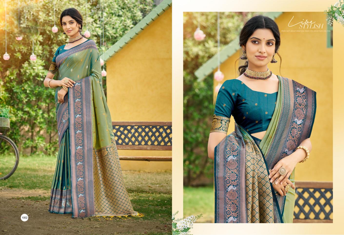 Bunawat - Tanishka Silk Sangam Prints SOFT SILK Woven Work Traditional Saree