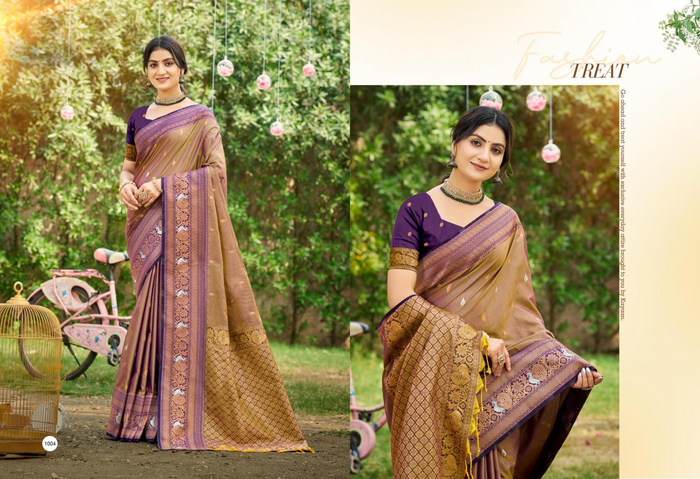 Bunawat - Tanishka Silk Sangam Prints SOFT SILK Woven Work Traditional Saree