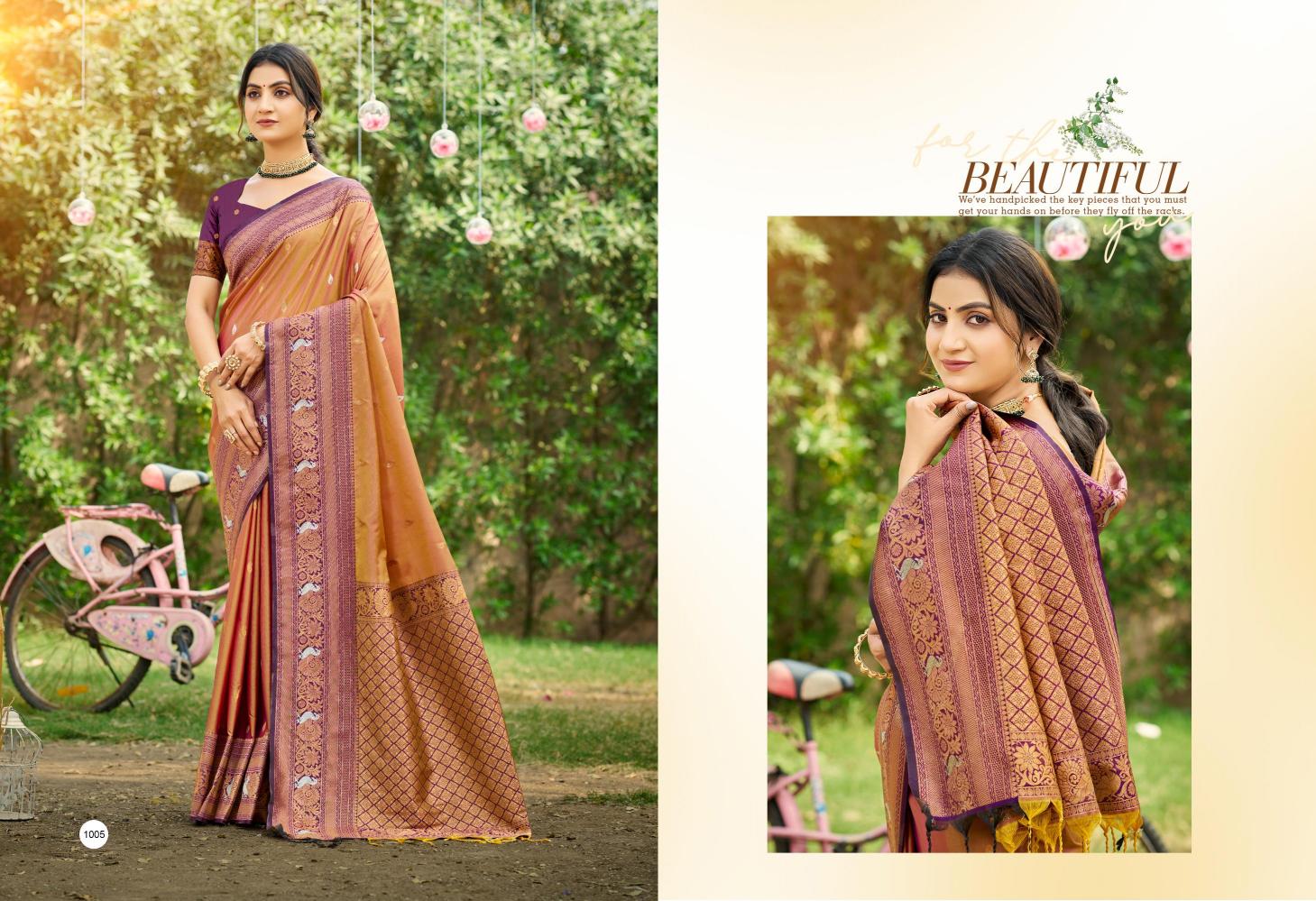 Bunawat - Tanishka Silk Sangam Prints SOFT SILK Woven Work Traditional Saree