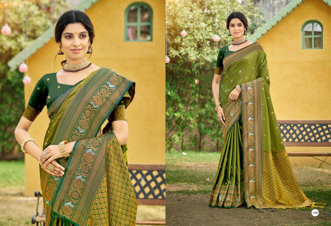 Bunawat - Tanishka Silk Sangam Prints SOFT SILK Woven Work Traditional Saree