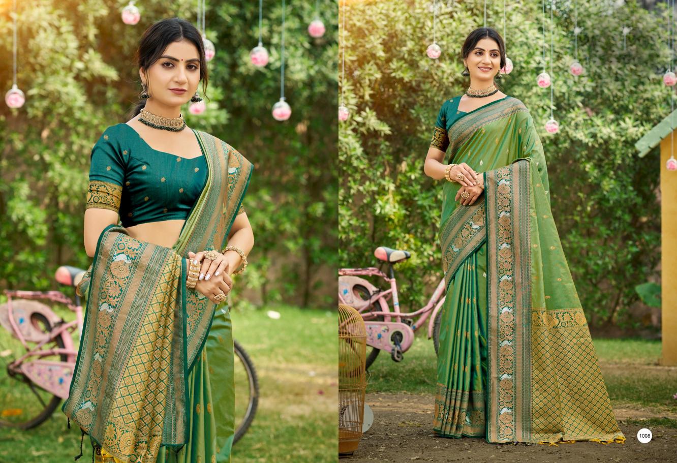 Bunawat - Tanishka Silk Sangam Prints SOFT SILK Woven Work Traditional Saree
