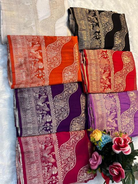 Dazira Pure Khadi Crepe Silk vol 4 catalog silk saree wholesale