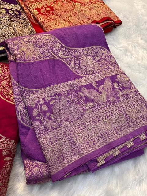 Dazira Pure Khadi Crepe Silk vol 4 catalog silk saree wholesale