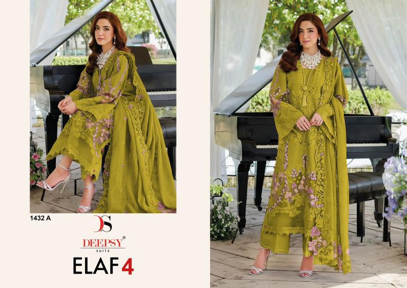 Deepsy Elaf Luxury Lawn vol 4 1432 A TO D catalog pakistani suits wholesaler