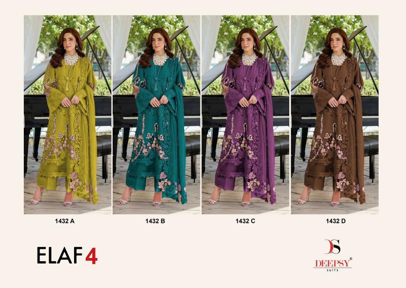 Deepsy Elaf Luxury Lawn vol 4 1432 A TO D catalog pakistani suits wholesaler