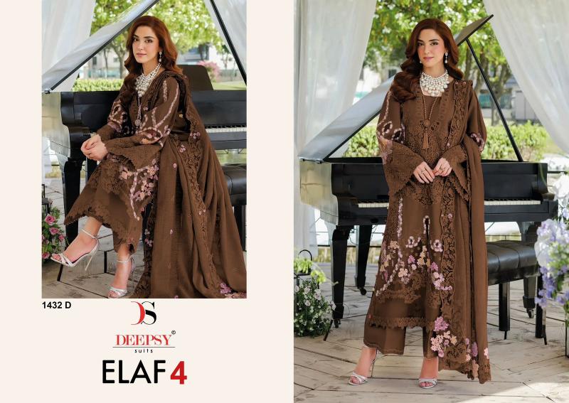 Deepsy Elaf Luxury Lawn vol 4 1432 A TO D catalog pakistani suits wholesaler