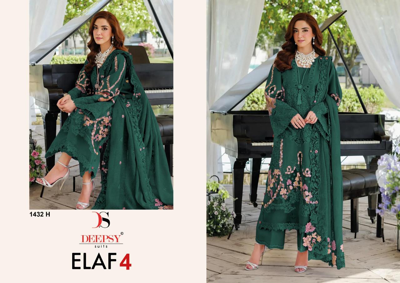 Deepsy Elaf Luxury Lawn vol 4 d 1432 catalog pakistani suits wholesale
