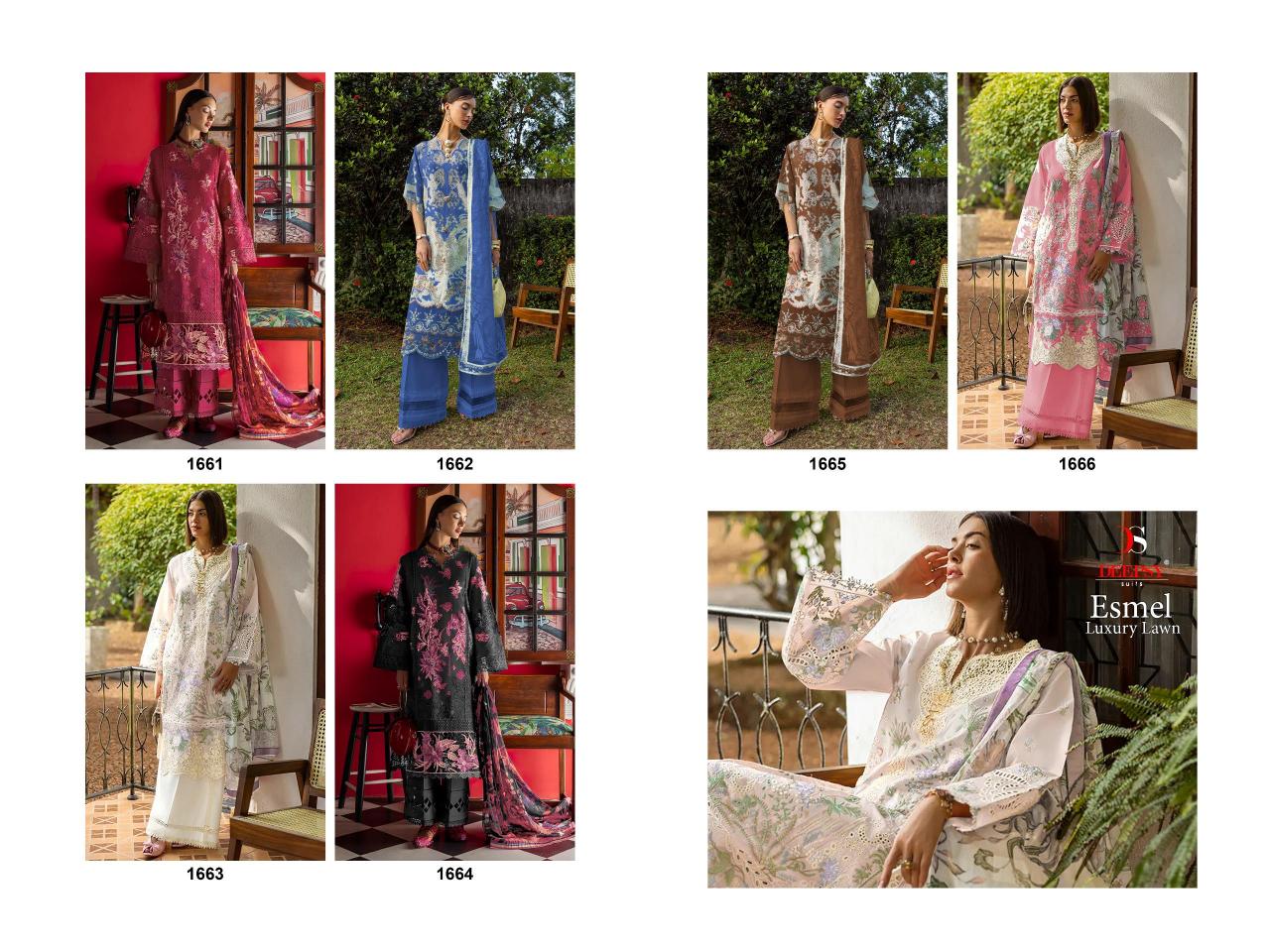 Deepsy Esmel Luxury Lawn catalog Cotton Dupatta pakistani suit wholesale