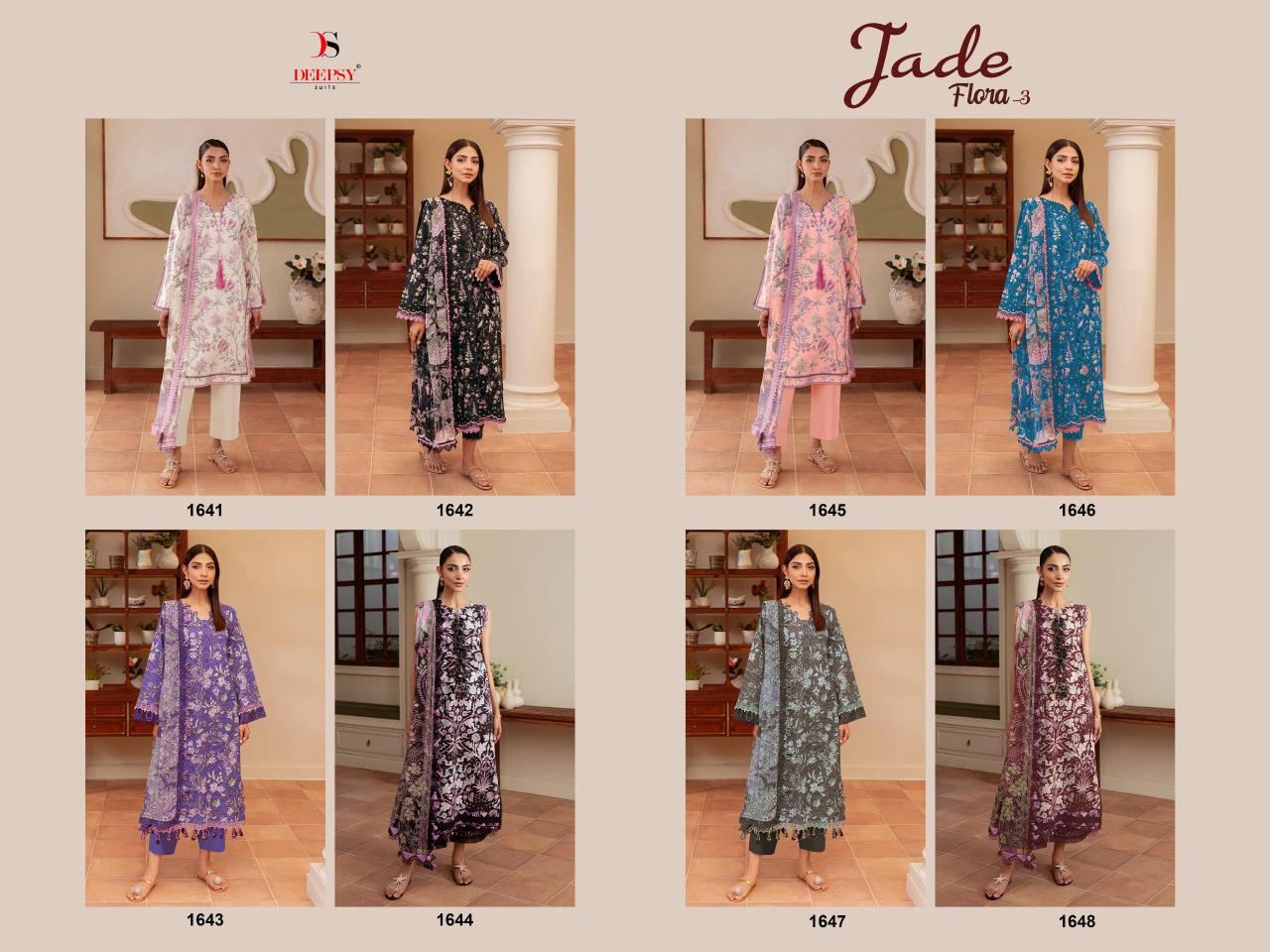 Deepsy Jade Flora vol 3 catalog Cotton Dupatta pakistani suits in delhi wholesale