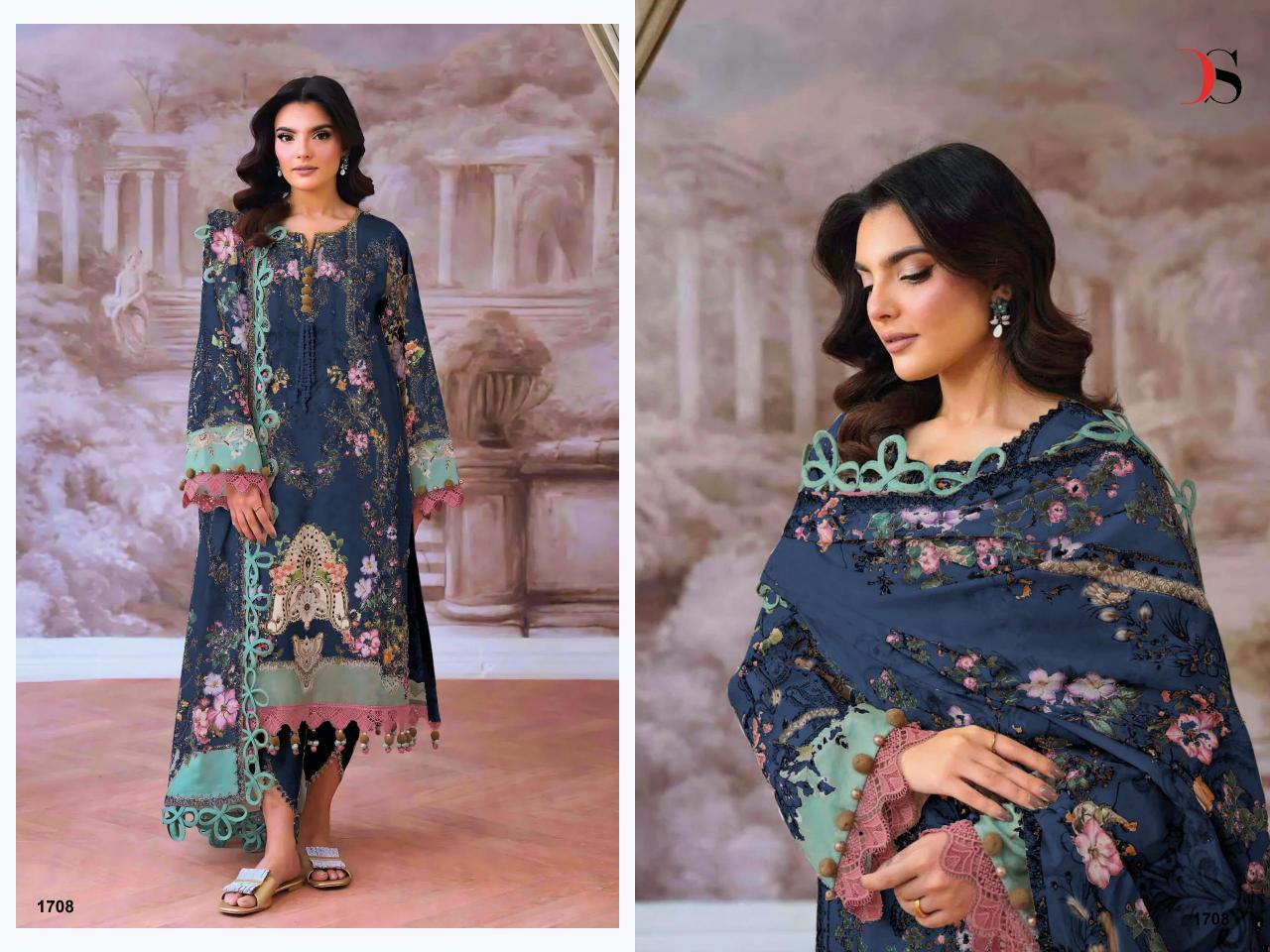 Deepsy Jade Jal Insert Vol 3 catalog Chiffon Dupatta wholesale pakistani designer suits