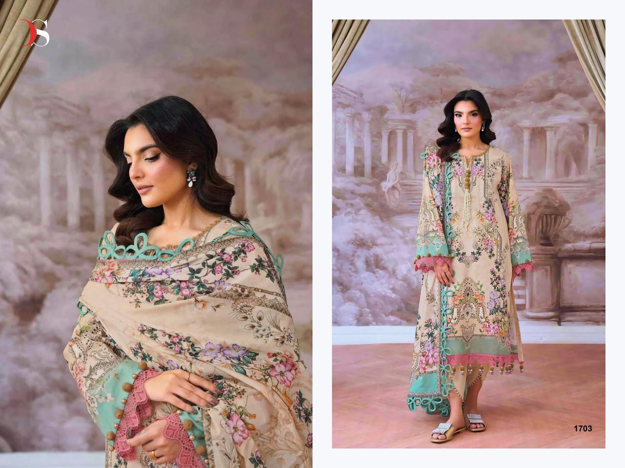 Deepsy Jade Jal Insert Vol 3 catalog Chiffon Dupatta wholesale pakistani designer suits
