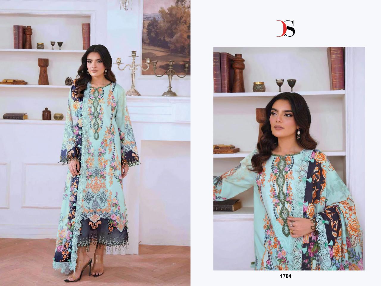 Deepsy Jade Jal Insert Vol 3 catalog Cotton Dupatta pakistani wholesale suits