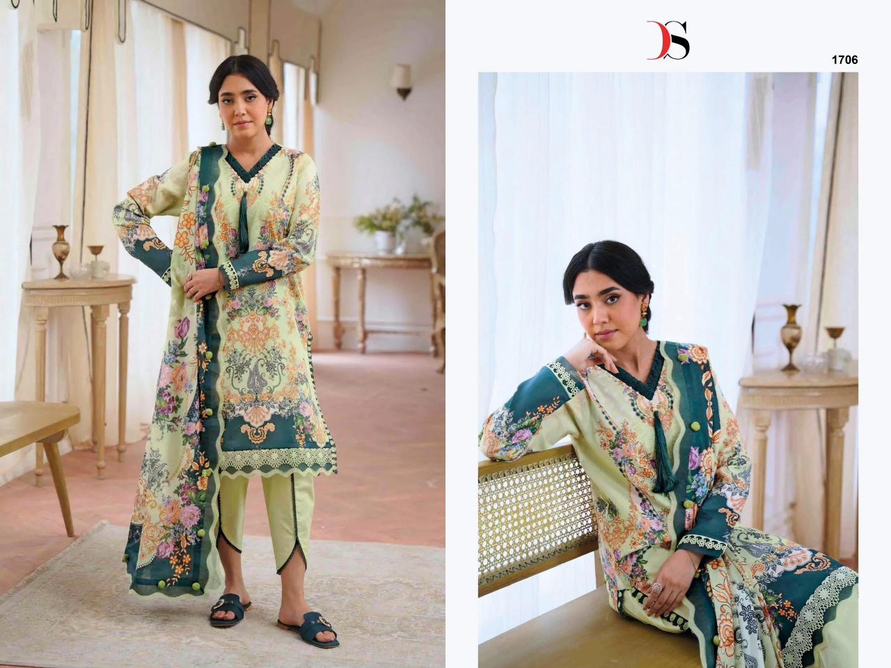 Deepsy Jade Jal Insert Vol 3 catalog Cotton Dupatta pakistani wholesale suits