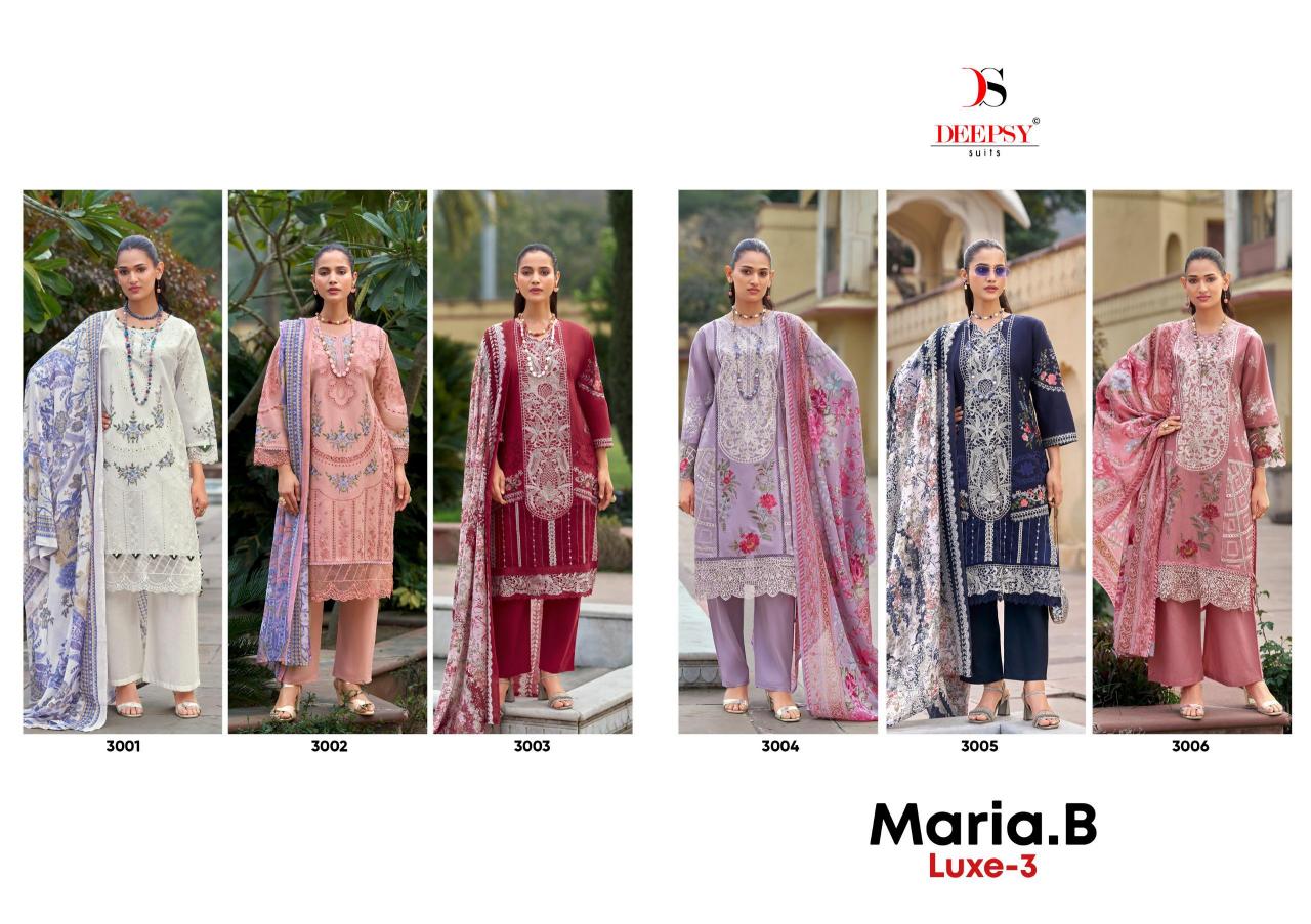Deepsy Maria B Luxe vol 3 catalog Cotton Duppatta wholesale pakistani suit in surat