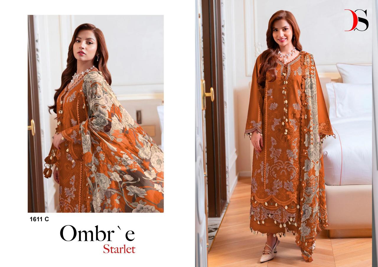Deepsy Ombre Starlet 1611 catalog Chiffon Dupatta wholesale market for pakistani suits in delhi