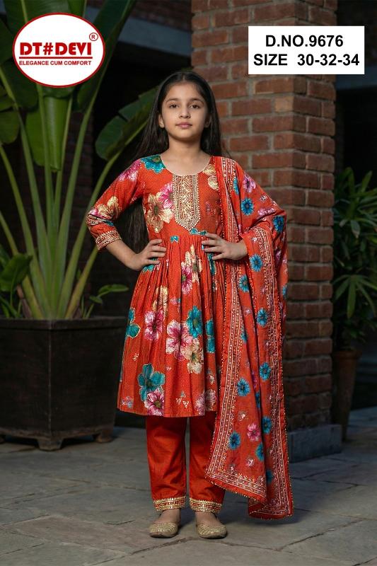 Dt Devi Preksha 9676 catalog kids wear wholesale erode