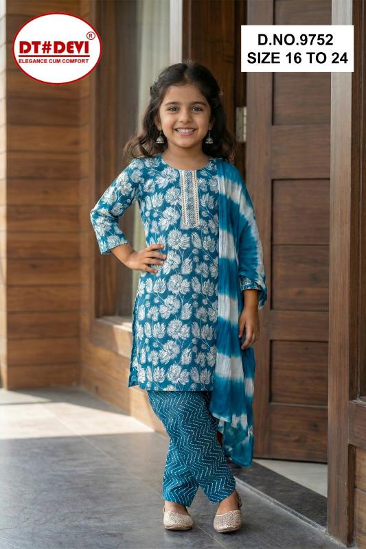 Dt Devi Tia vol 3 9752 catalog kids wear surplus wholesale delhi
