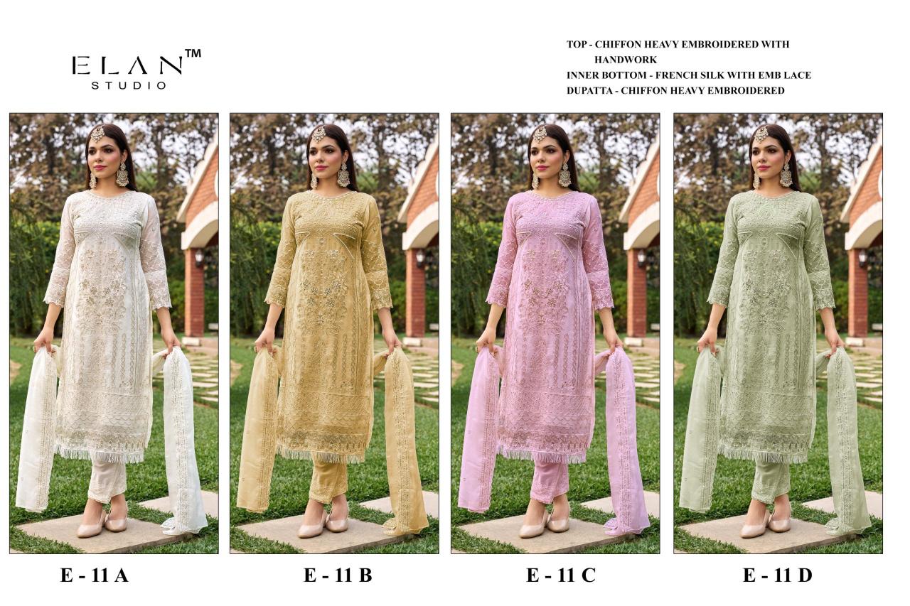 Elan E 11 catalog wholesale pakistani suits in hyderabad