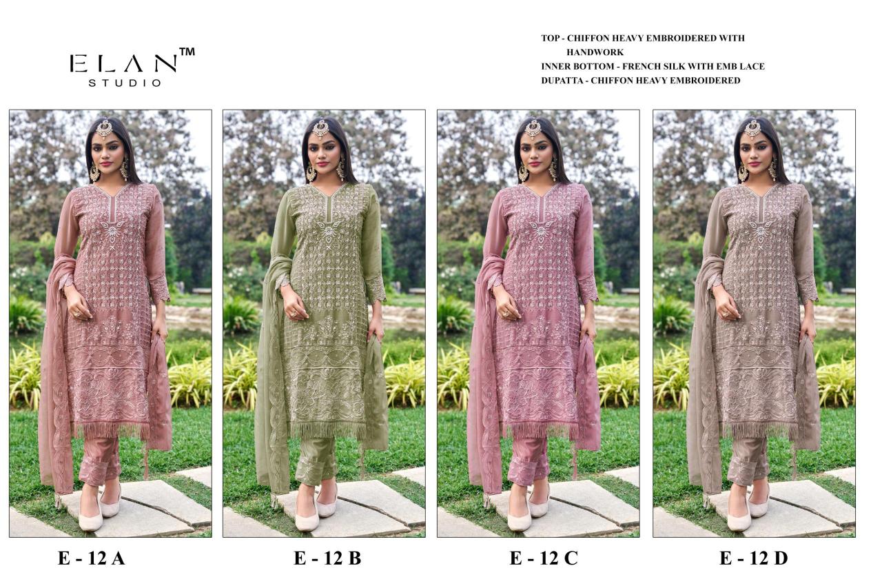 Elan E 12 catalog pakistani suits wholesale in delhi