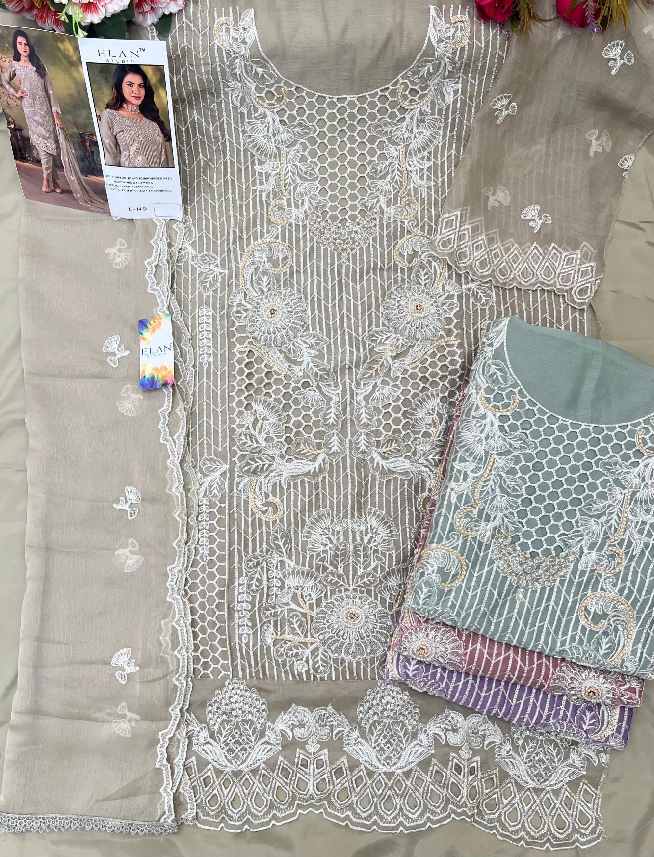 Elan E 14 catalog pakistani suits at wholesale price in delhi