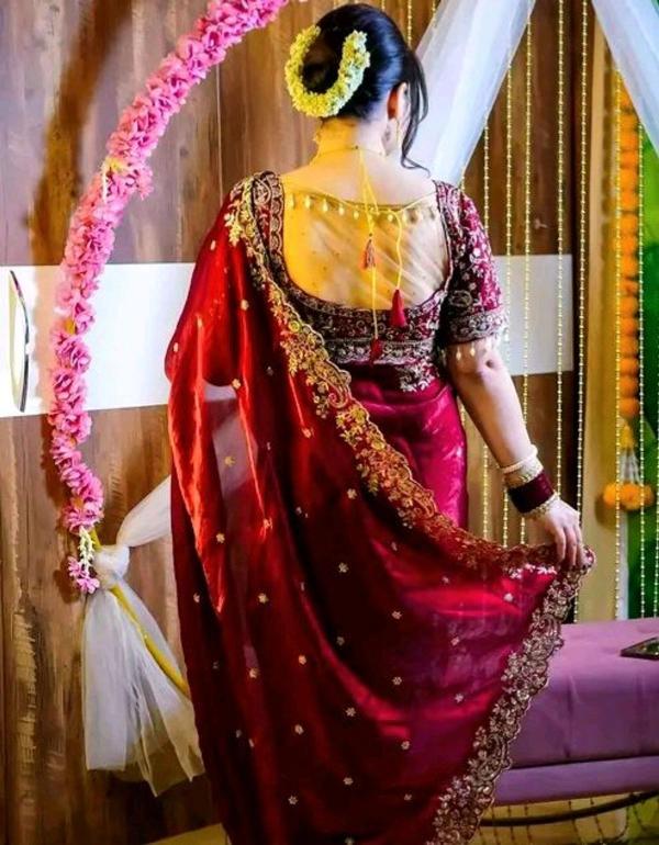 Fendy Sattin sarees e commerce product
