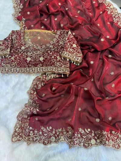 Fendy Sattin sarees e commerce product
