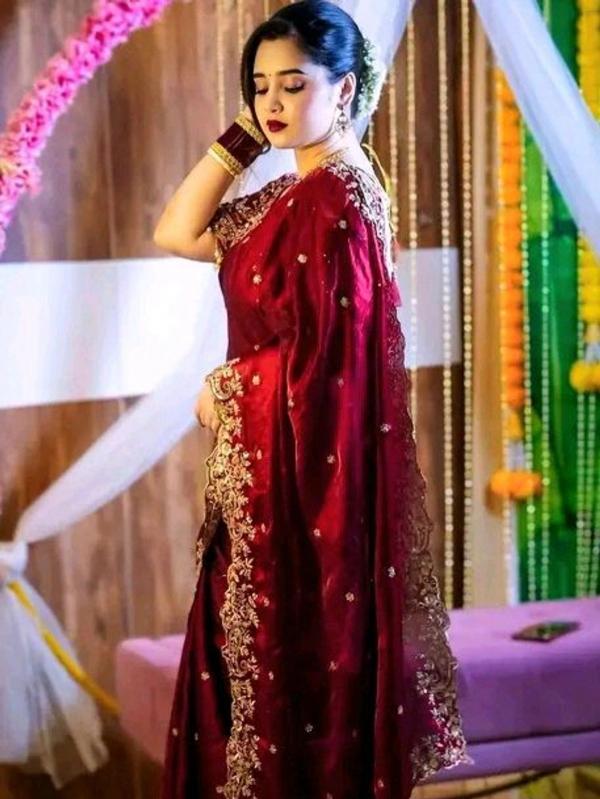Fendy Sattin sarees e commerce product