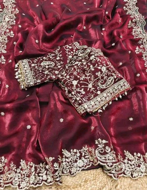 Fendy Sattin sarees e commerce product
