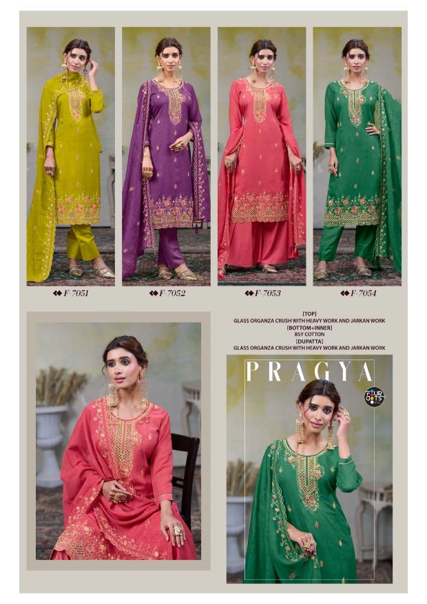 Four Dots Pragya catalog new dress materials in surat wholesale